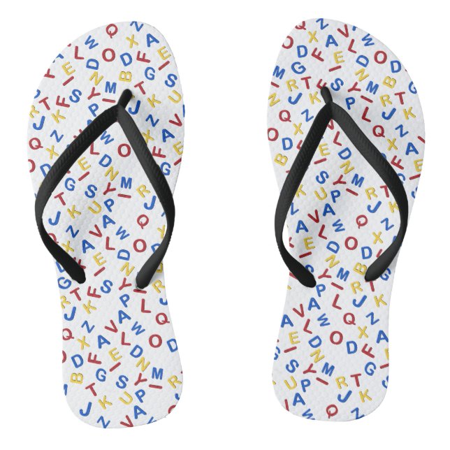 ABC Letters Red Blue Yellow Jandals (Footbed)