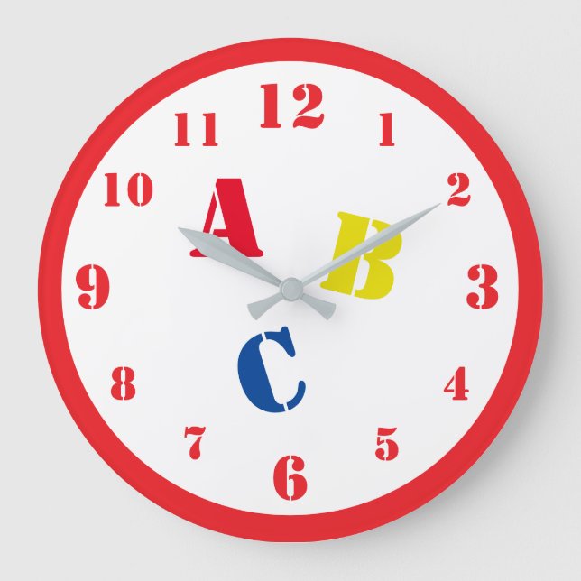 ABC Nursery Acrylic Wall Clock (Front)