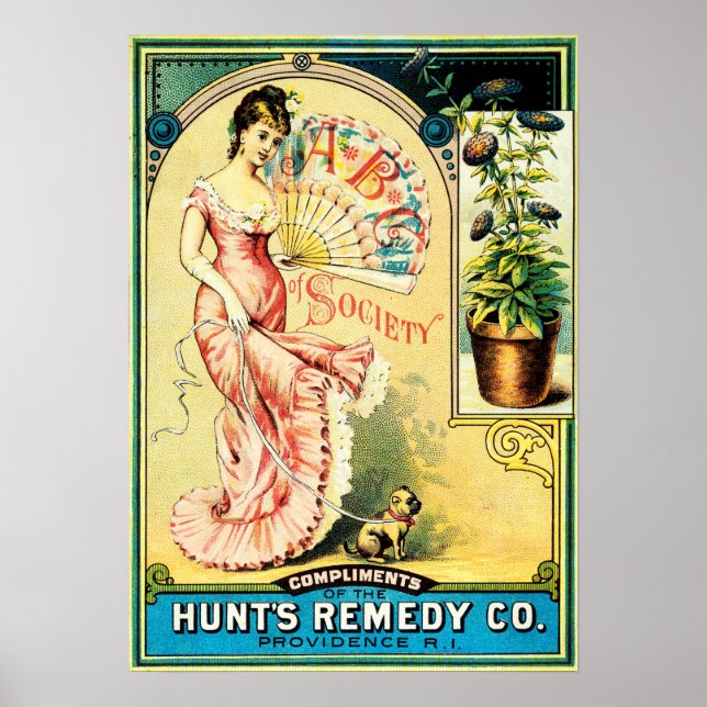 ABC OF SOCIETY Hunt's Remedy Victorian Medicine Poster (Front)