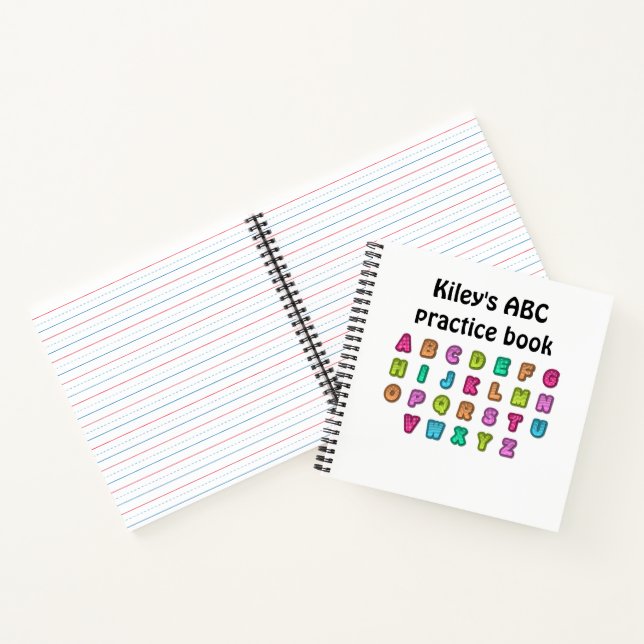 ABC practice notebook personalised (Inside)