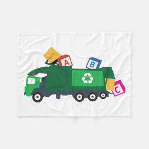 ABC Recycling Garbage Truck Fleece Blanket