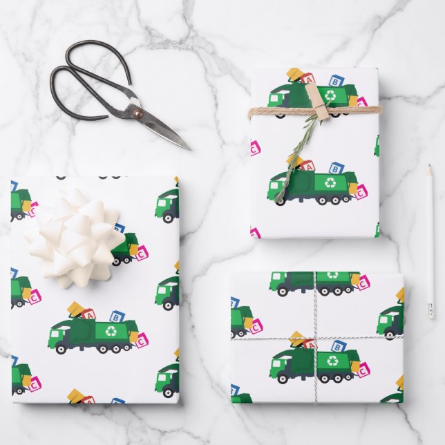 ABC Recycling Garbage Truck Wrapping Paper Sheet (Front)