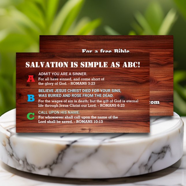 ABC Salvation Evangelism Christian Scripture  Business Card (Creator Uploaded)