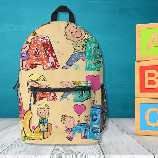 ABC School Kids  Printed Backpack (Creator Uploaded)