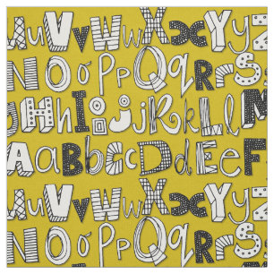 ABC yellow Fabric