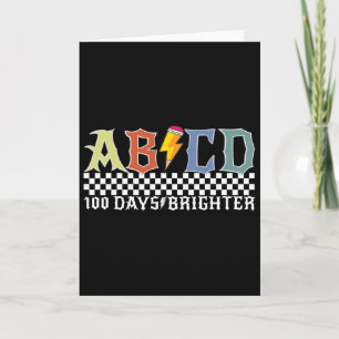 Abcd 100 Days Brighter Rocks Pencil Lightning Boys Card