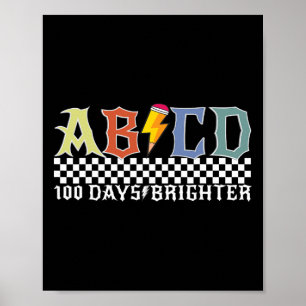 Abcd 100 Days Brighter Rocks Pencil Lightning Boys Poster