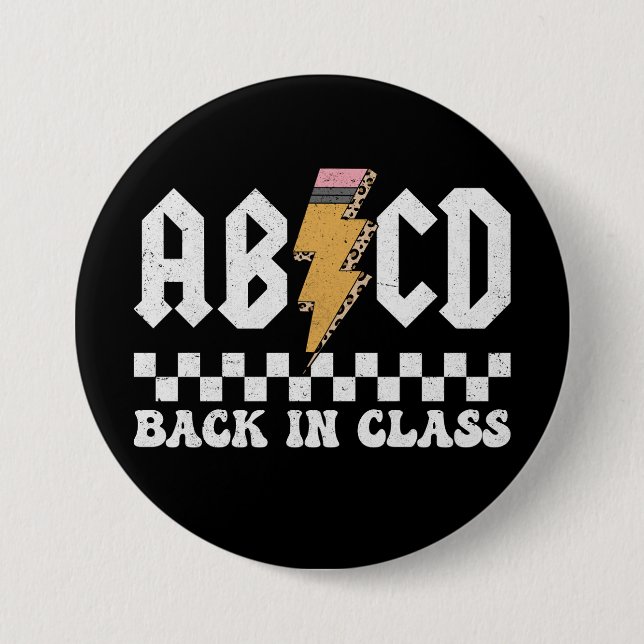 ABCD Back In Class 7.5 Cm Round Badge (Front)