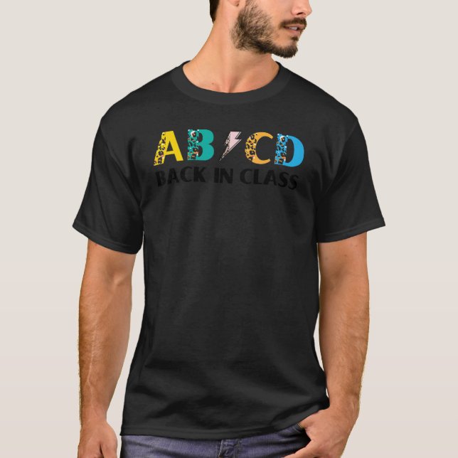 Abcd Back In Class Colourful Leopard Back To Schoo T-Shirt (Front)