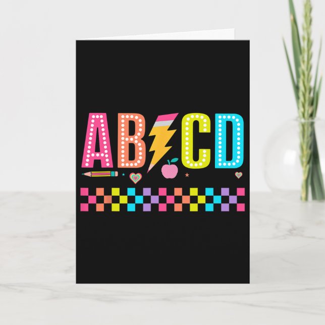 Abcd Ck To School Tee  Card (Front)