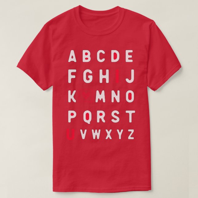 ABCD I Love You T-Shirt (Design Front)
