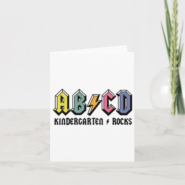 Abcd Kindergarten Rocks Ck To School Kindergarten  Card (Front)