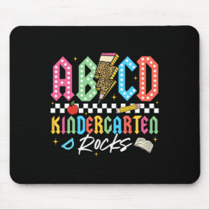 Abcd Kindergarten Rocks Pencil Lightning Teachers Mouse Pad