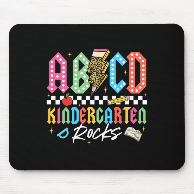 Abcd Kindergarten Rocks Pencil Lightning Teachers  Mouse Pad (Front)