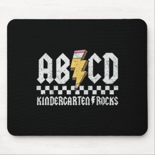 Abcd Kindergarten Rocks Pencil Lightning Teachers  Mouse Pad