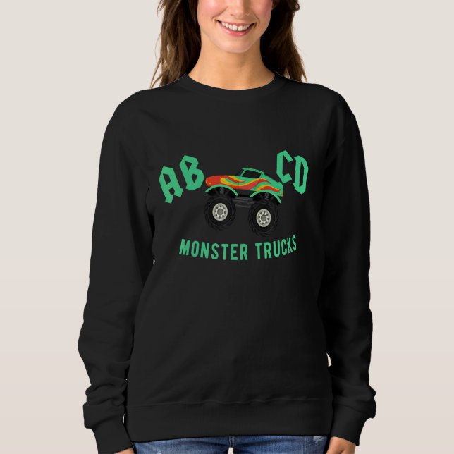 Abcd Monster Trucks Back To School First Day Of Sc Sweatshirt (Front)