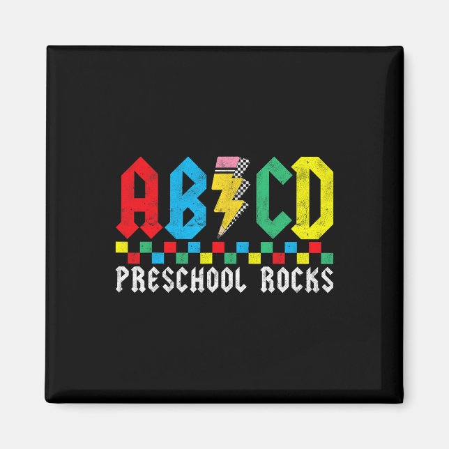 Abcd Preschool Rocks First Day Pre-k Teacher Ck To Magnet (Front)