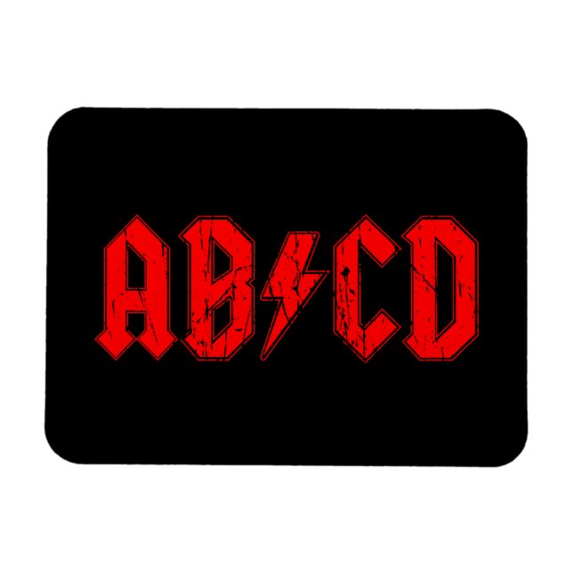ABCD rock music funny symbol fake acdc joke school Magnet (Horizontal)