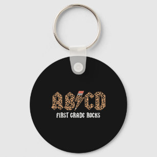 Abcd Rocks First Grade Back To School Leopard Teac Key Ring
