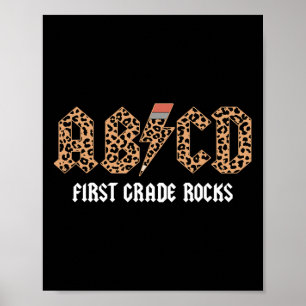Abcd Rocks First Grade Back To School Leopard Teac Poster