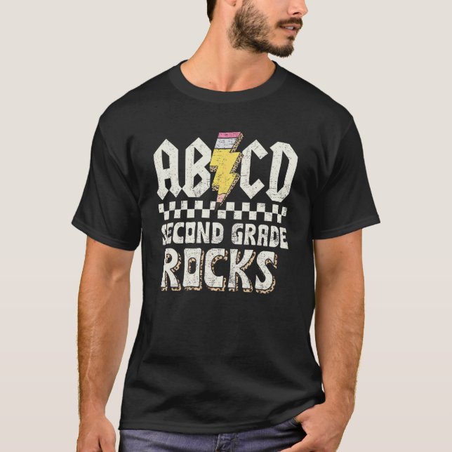 ABCD Second Grade Rocks Back To School 2nd Grade T T-Shirt (Front)
