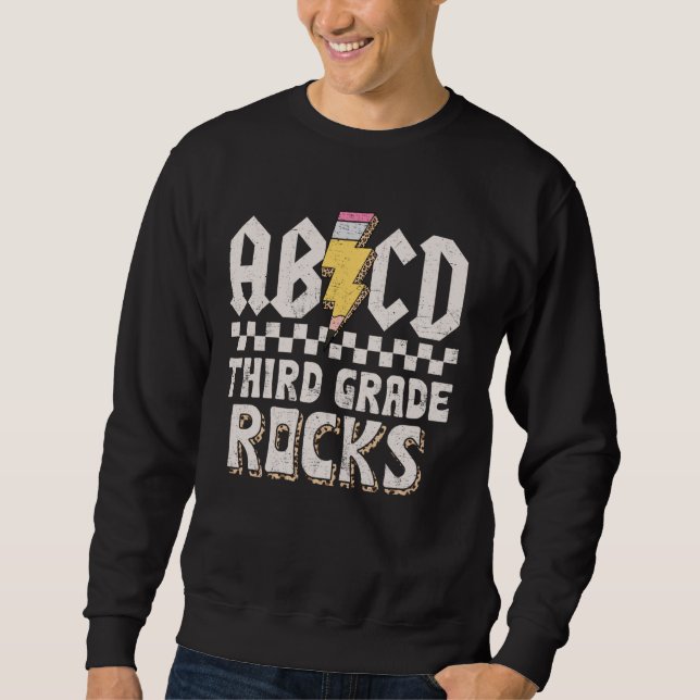 ABCD Third Grade Rocks Back To School 3rd Grade Te Sweatshirt (Front)