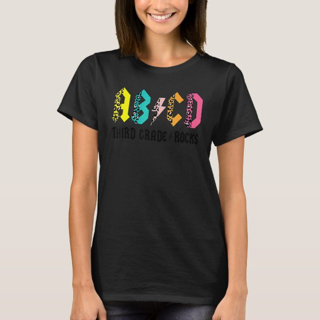 ABCD Third Grade Rocks Back To School 3rd Grade Te T-Shirt (Front)