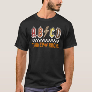 ABCD Turkey Rocks Funny Leg Day Outfit For Teacher T-Shirt