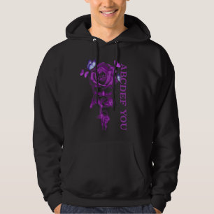 Abcdef You Skull Rose Shhh Butterfly Purple Hoodie
