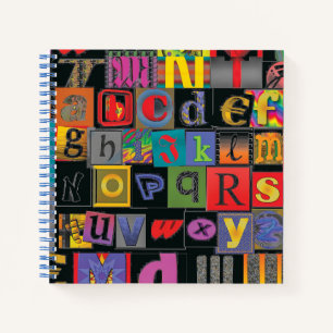 ABCDEFG -- The Alphabet in Crazy Fonts Notebook