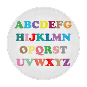 ABC's colourful lettering Cutting Board