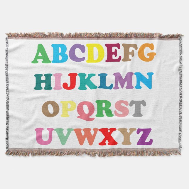 ABC's colourful lettering Throw Blanket (Front)