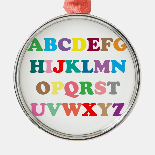 ABC's colourful letters Metal Tree Decoration (Front)