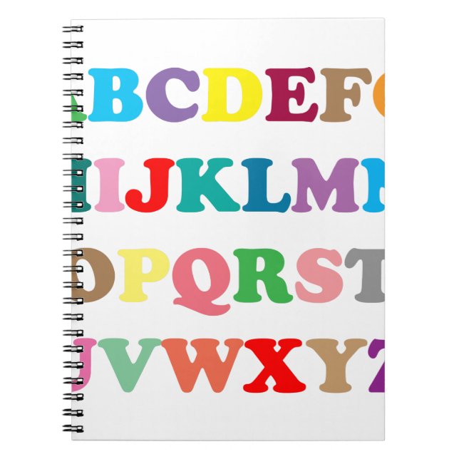 ABC's colourful letters Spiral Notebook (Front)