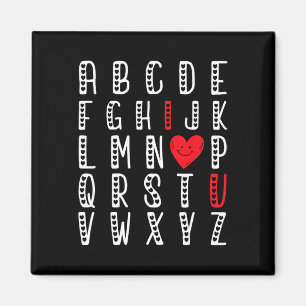 Abc's I Love U Cute I-love-you Alphabet Teacher Va Magnet