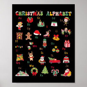 Abcs Learning Kindergarten Teacher Christmas Light Poster