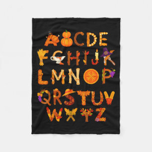 Abcs Learning Kindergarten Teacher Thanksgiving Al Fleece Blanket