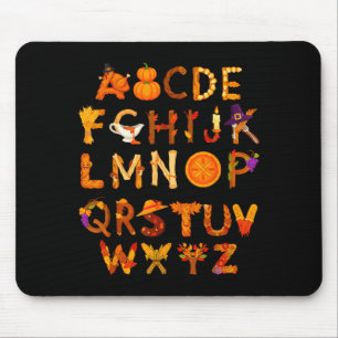 Abcs Learning Kindergarten Teacher Thanksgiving Al Mouse Pad