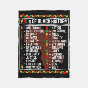 Abcs Of Black History Month Alphabet Learning For  Fleece Blanket