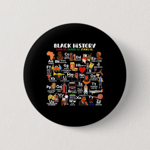 Abcs Of Black History Month Pride Live It Learn It 6 Cm Round Badge