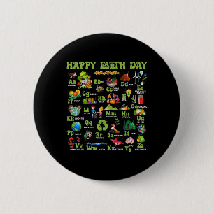 Abcs Of Earth Day Teacher Save Our Planet Nature 6 Cm Round Badge