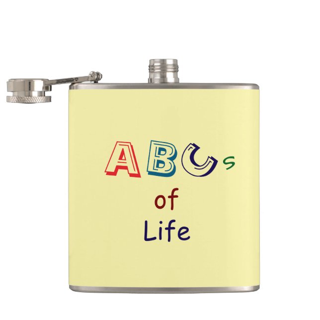 ABCs of Life Vinyl Wrapped Flask (Opened)