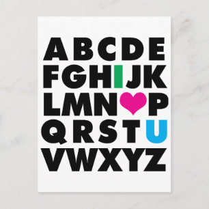 ABC's of Love Postcard