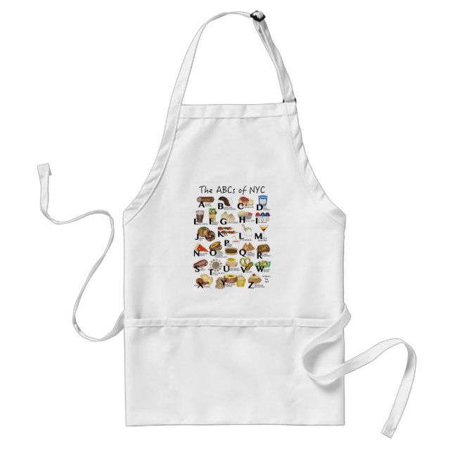 ABCs of NYC Iconic New York City Foods Alphabet Standard Apron (Front)