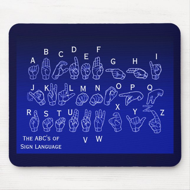 ABCs of Sign Language Mousepad by Janz (Front)