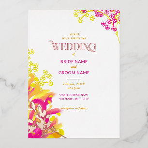 Abctract Pink and Orange Floral Wedding
