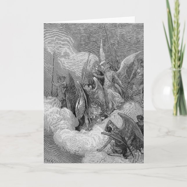 Abdiel Attacks Satan Card (Front)