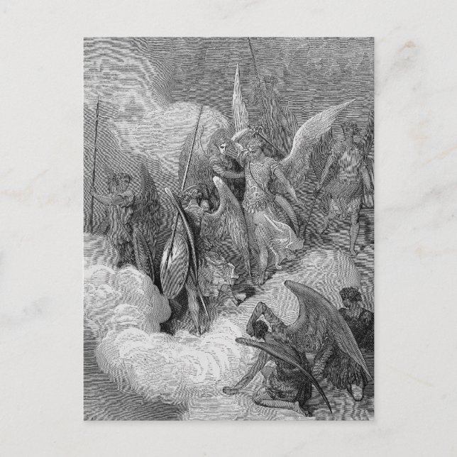 Abdiel Attacks Satan Postcard (Front)
