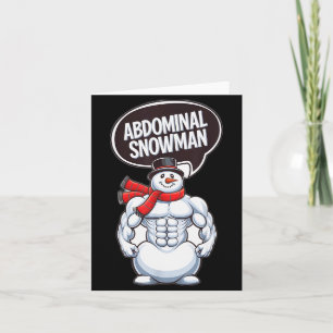 Abdominal Snowman 6 Pack Abs Christmas For Men Gym Card