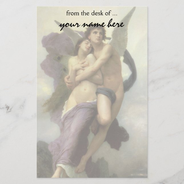 Abduction (aka Ravishment) of Psyche by Bouguereau Stationery (Front)